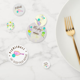 Confettis Aquarelle Thème Pickleball Sports Anniversaire