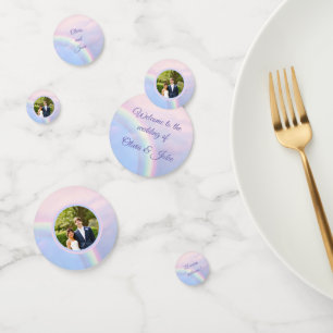 Confettis Arc en ciel d'espoir, photo mariage pastel