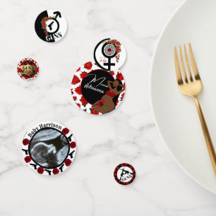 Confettis Armes à feu ou Roses Reveillez le Baby shower Phot