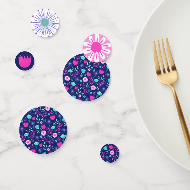 Confettis Arrière - plan à motif floral mignon (Groupe)