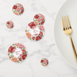 Confettis Assiettes en carton florales pivoine – Décoration 