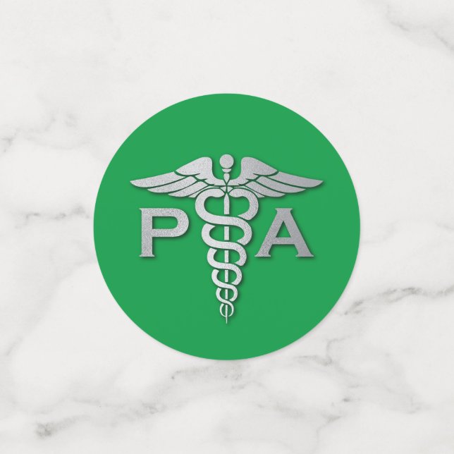 Confettis Assistant de médecin PA diplômé Vert Argent (Petit recto)
