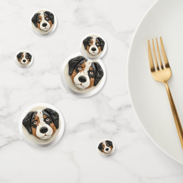 Confettis Australian Shepherd Dog 3D inspiré (Groupe)