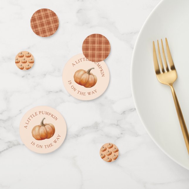 Confettis Automne Plaid Un Petit Baby shower Citrouille (Groupe)