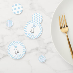 Confettis Baby Blue Elephant Baby shower personnalisé