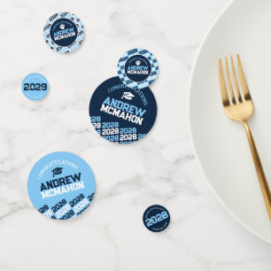 Confettis Baby Blue & Navy Pawprint Party personnalisée