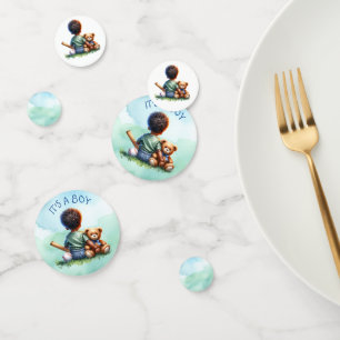 Confettis Baby Boy of Color avec son Baby shower d'ours en p
