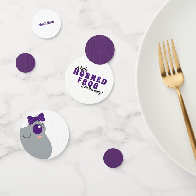 Confettis Baby Girl Grenouille à cornes Baby shower pourpre (Groupe)