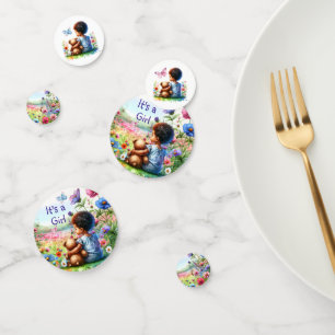 Confettis Baby Girl with Teddy Bear Baby shower C'est une fi
