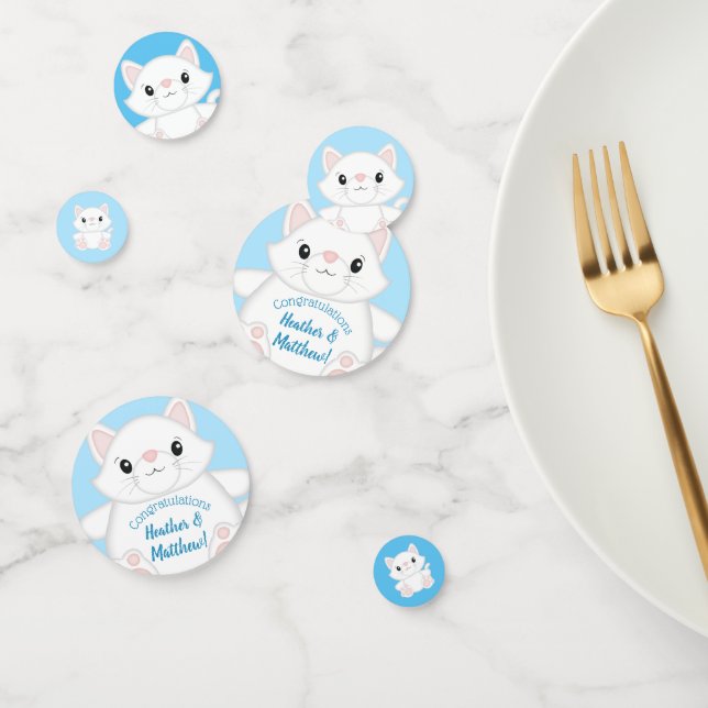 Confettis Baby shower chat Kitty Blue (Groupe)