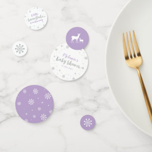 Confettis Baby shower de fille de flocon de neige en argent