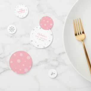 Confettis Baby shower de fille de flocon de neige en argent