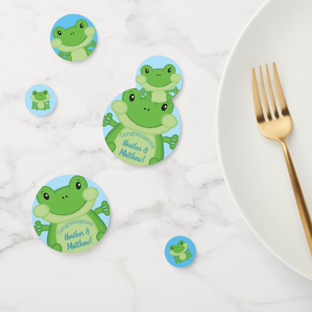 Confettis Baby shower de grenouille bleu (Groupe)