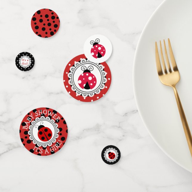 Confettis Baby shower de la fille Red Ladybug (Groupe)