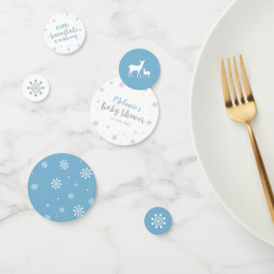 Confettis Baby Shower Fille ou Garçon Flocon de Neige d'Hive