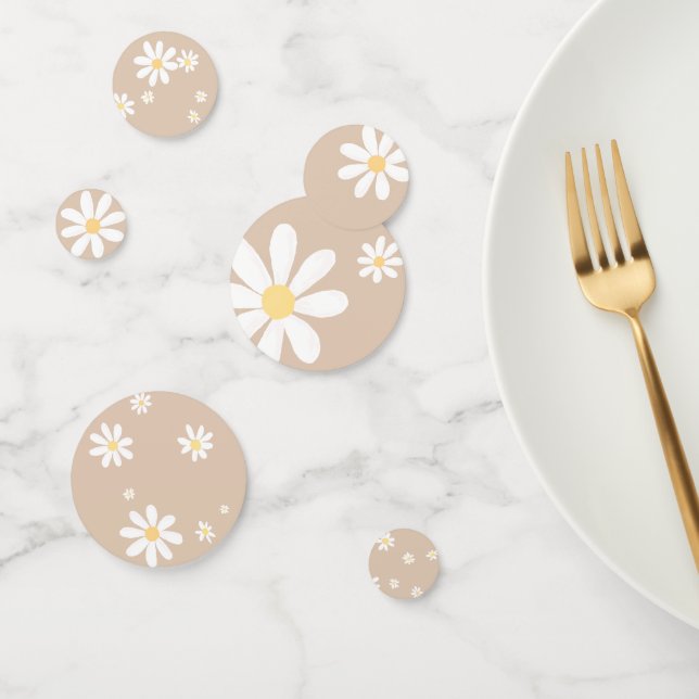 Confettis Baby shower Floral Boho Daisy (Groupe)
