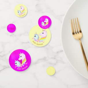 Confettis Baby Shower Licorne Mignonne