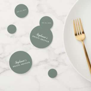 Confettis Baby Shower Minimaliste Vert Sauge et Blanc