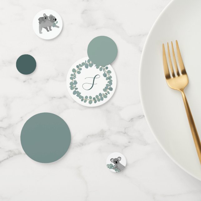 Confettis Baby shower Ours Koala sur mesure initial (Groupe)