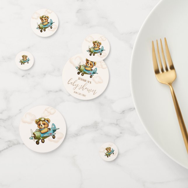 Confettis Baby shower pilote d'avion Teddy Bear (Groupe)