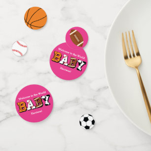 Confettis Baby shower sportif rose