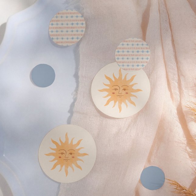 Confettis Baby Shower Vintage Soleil Boho Sunshine (Créateur téléchargé)
