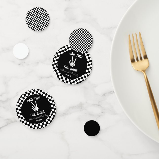 Confettis Bad Two The Bone Skeleton 2e fête d'anniversaire (Groupe)