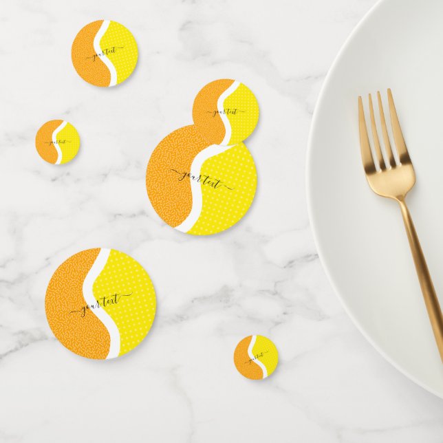 Confettis Bal de Tennis Coloré Texte Personnalisé Enfants Fu (Groupe)