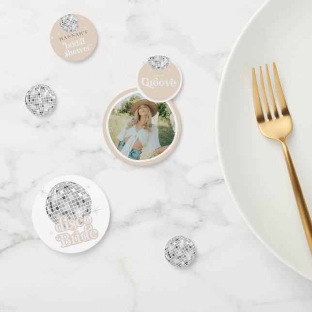 Confettis Balle de Disco Rétro Mariage Photo  (Groupe)