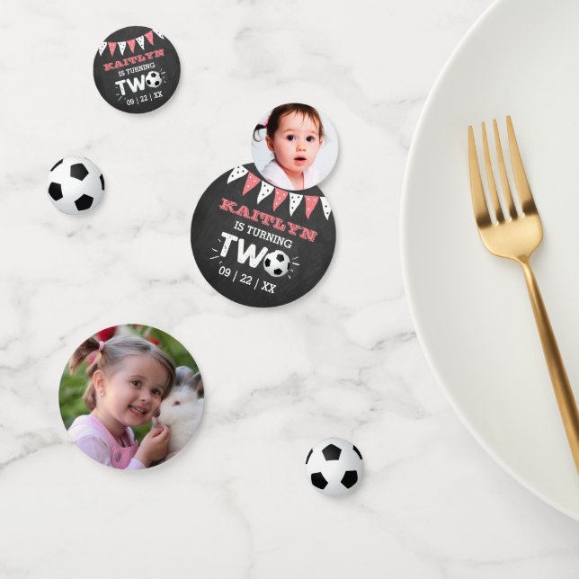 Confettis Balle de soccer étoile 2e fête d'anniversaire Phot (Groupe)