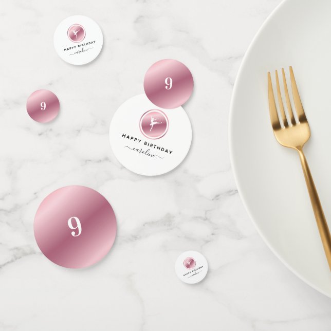 Confettis Ballerina Girls Ballet Rose Rose Or Cute Dancing (Groupe)