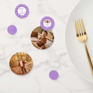Confettis Ballons Anniversaire Photo Personnalisée Gingham V