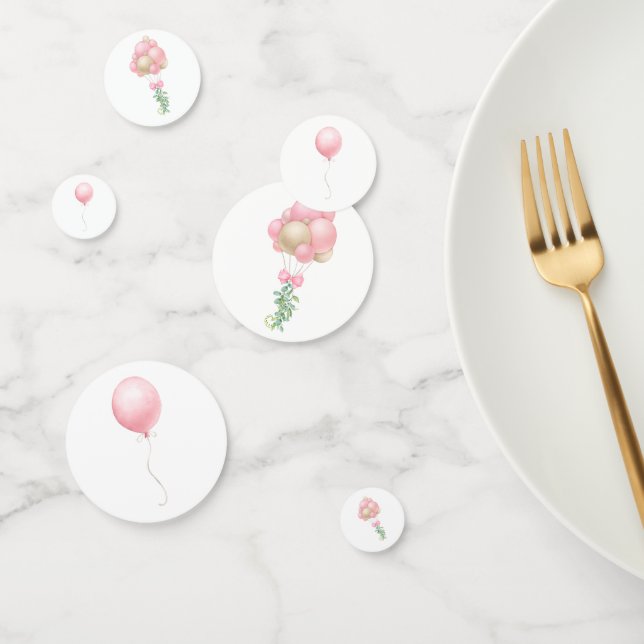 Confettis Ballons d'aquarelle rose (Groupe)