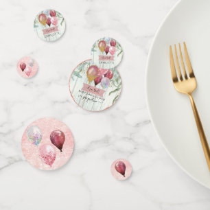 Confettis Ballons Parties scintillant rose Eucalyptus Baby G