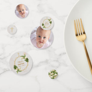 Confettis Baptême Floral Géométrique Calla Lilies Gold Photo