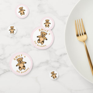 Confettis Bear Teddy mignonne Pink Polka Dot Anniversaire