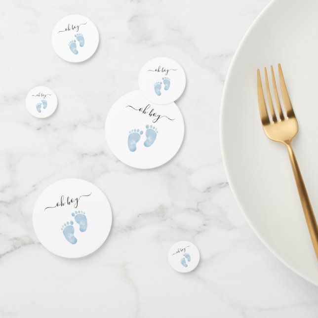 Confettis Bébé bleu pieds Baby shower oh garçon Baby shower (Groupe)