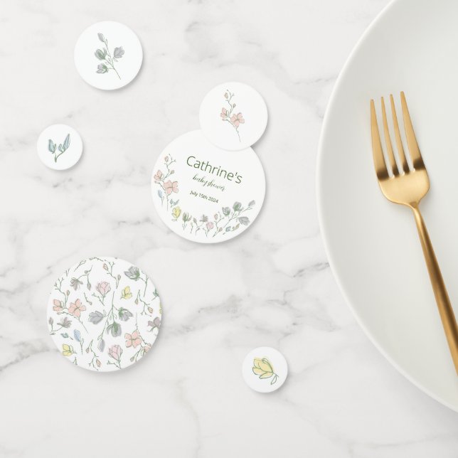 Confettis Bébé en fleur Baby shower Sexe Neutre (Groupe)