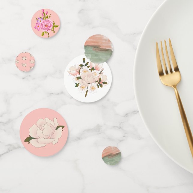 Confettis Bébé en papier d'enveloppement de fleurs pour Baby (Groupe)