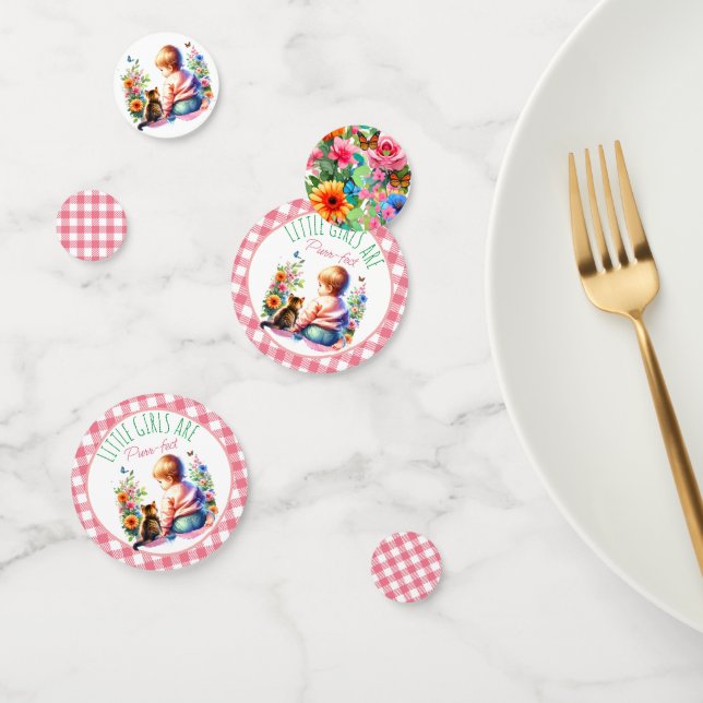 Confettis Bébé fille et chaton | BABY SHOWER (Groupe)