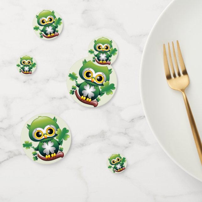 Confettis Bébé Hibou Mignon St Patrick Dessin Animé (Groupe)