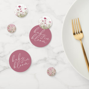 Confettis Bébé rose En Fleur Fleur sauvage Floral Baby showe