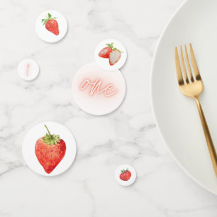 Confettis Berry First 1er anniversaire fraise Partie