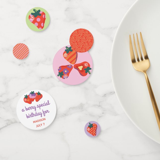 Confettis Berry Special Strawberry Table d'anniversaire Conf (Groupe)
