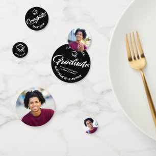 Confettis Black Graduation 3 Photo Bold Casquette de script