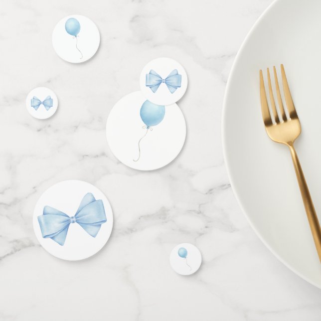 Confettis Bleu aquarelle Bow & Balloon (Groupe)