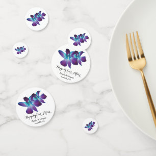 Confettis Bleu Dendrobium Orchid Heureux Jamais Après Mariag