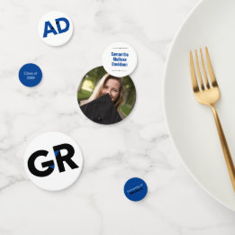 Confettis Bleu Gros Gras Lettres Angle-Coupe Graduation