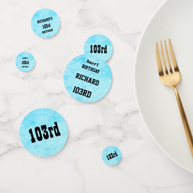 Confettis Bleu Personnalisé 103e anniversaire (Groupe)