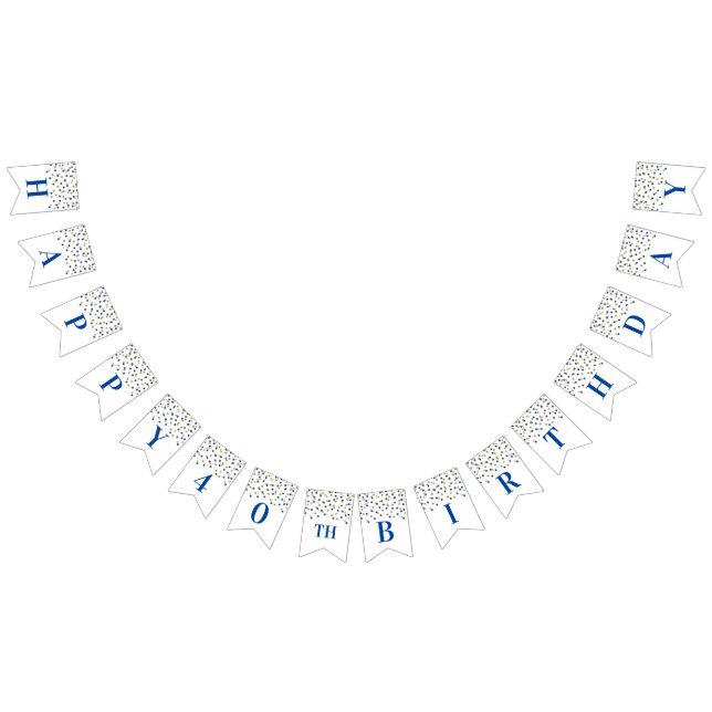 Confettis bleus d'or de quarantième bannière (Tout)